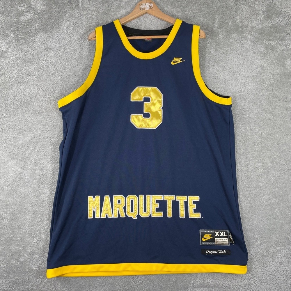 Vintage Nike Dwayne Wade Marquette‎ Golden Eagles Jersey Mens 2XL College NCAA
